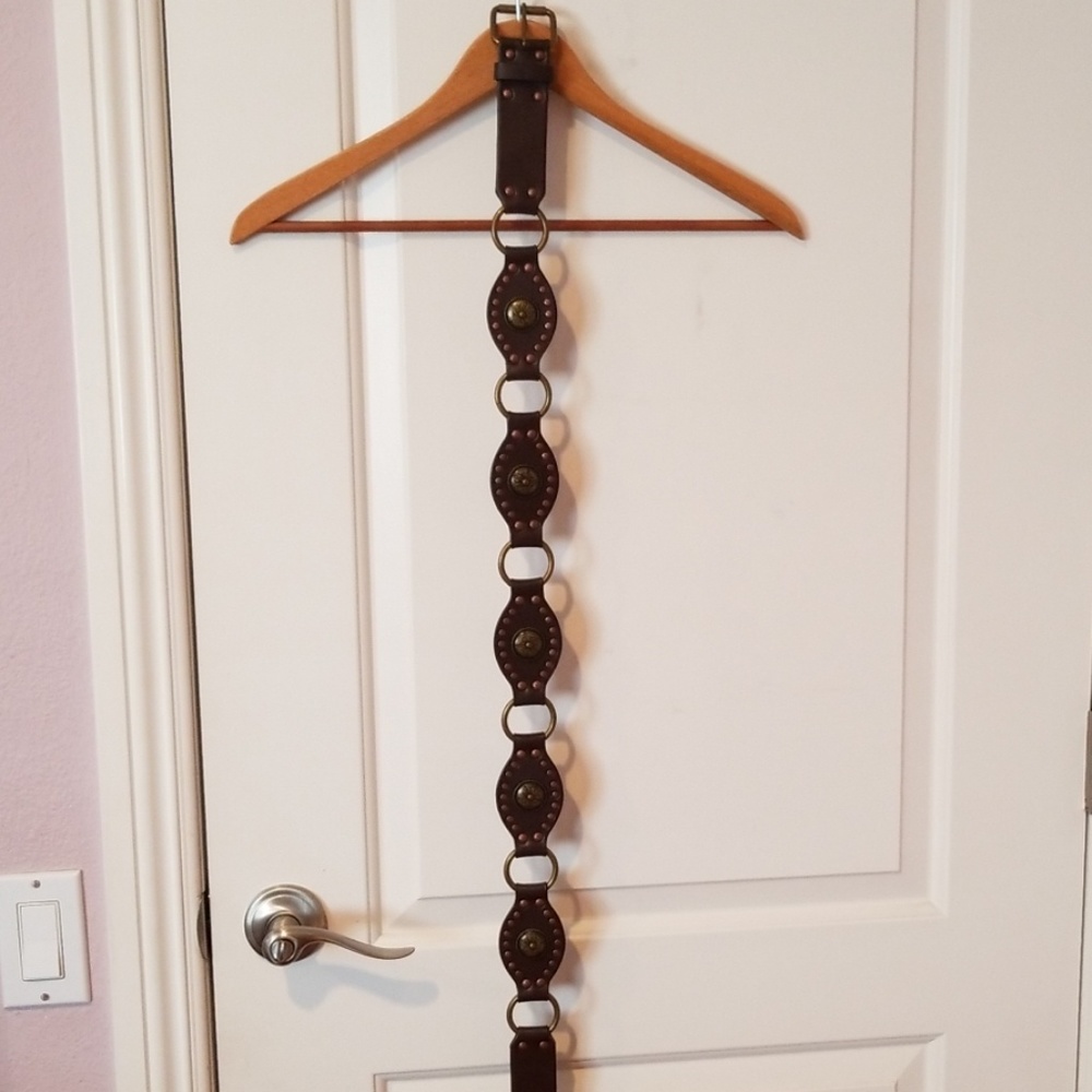 Brown leather belt